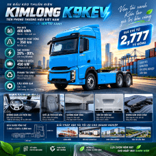 KIM LONG K9KEV – Đầu kéo điện 6x4, pin BYD 400 kWh