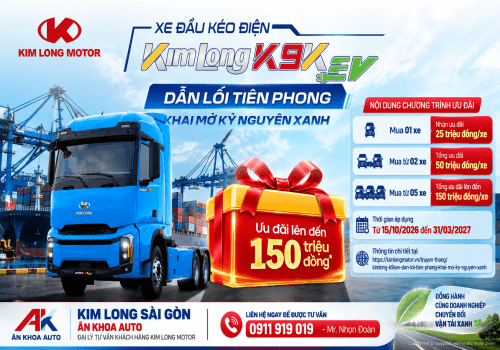 KIMLONG K9KEV Ưu Đãi Đến 150 Triệu Đồng Đến 31/03/2027