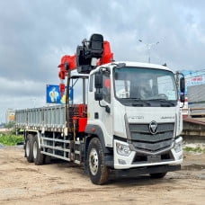 FOTON AUMAN C240 – D2527 6x2 Gắn Cẩu KANGLIM KS1256 7 Tấn – Thùng Lửng 8,32m