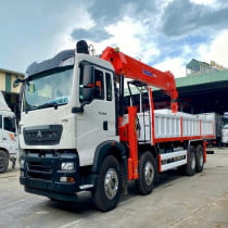 Xe HOWO 4 chân gắn cẩu Kanglim KS5206 15 tấn 6 khúc