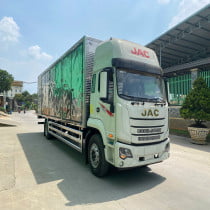 XE TẢI JAC DAWOS THÙNG KÍN 6 CỬA HÔNG – TẢI TRỌNG 7,3 TẤN, THÙNG DÀI GẦN 10 MÉT