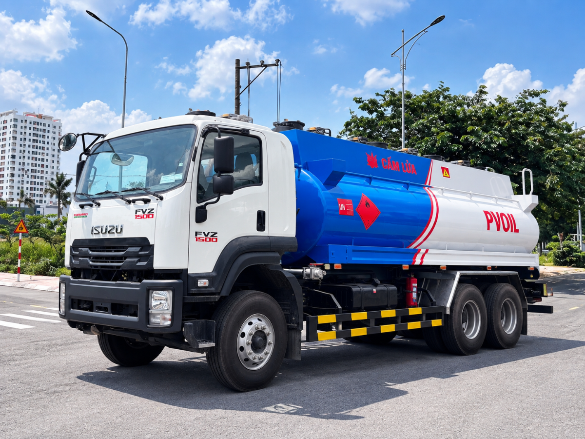 Xe bồn chở xăng dầu 18 khối Isuzu FVZ 1500