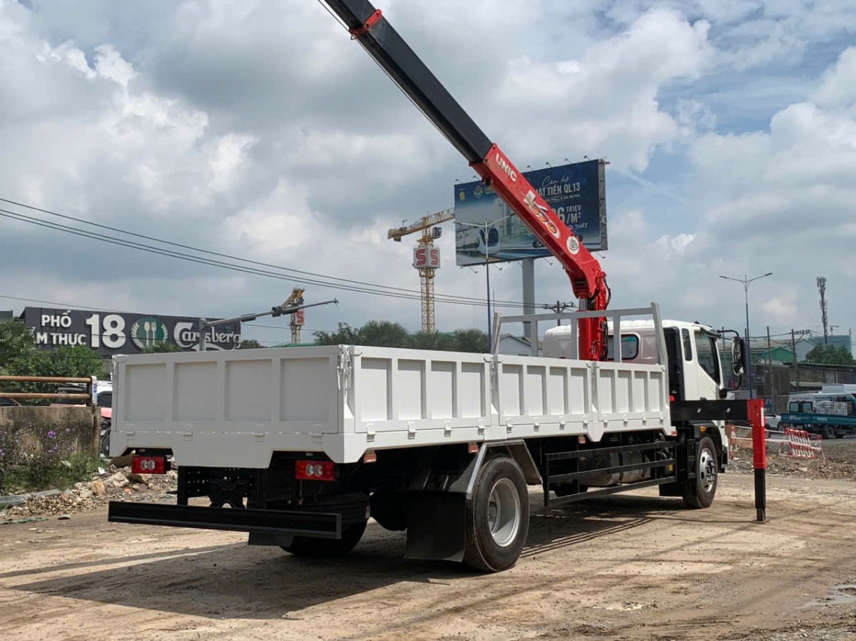 Quy cách thùng lửng Foton Aumark S90 gắn cẩu unic Urv 375