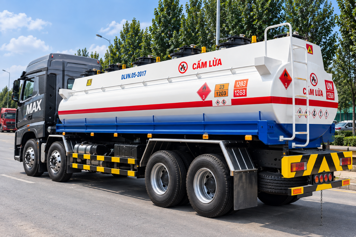 Xe Howo Max 4 chân bồn chở xăng dầu 22 khối