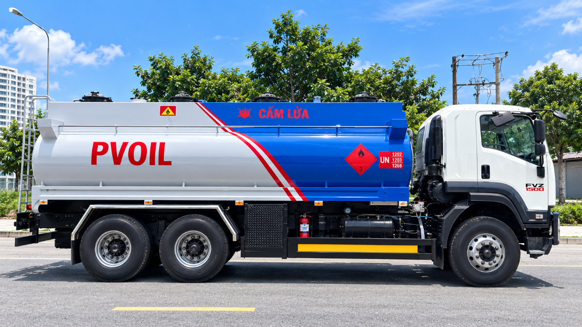 Bồn xăng dầu Isuzu FVZ 18 khối 4 ngăn 3-4-6-5